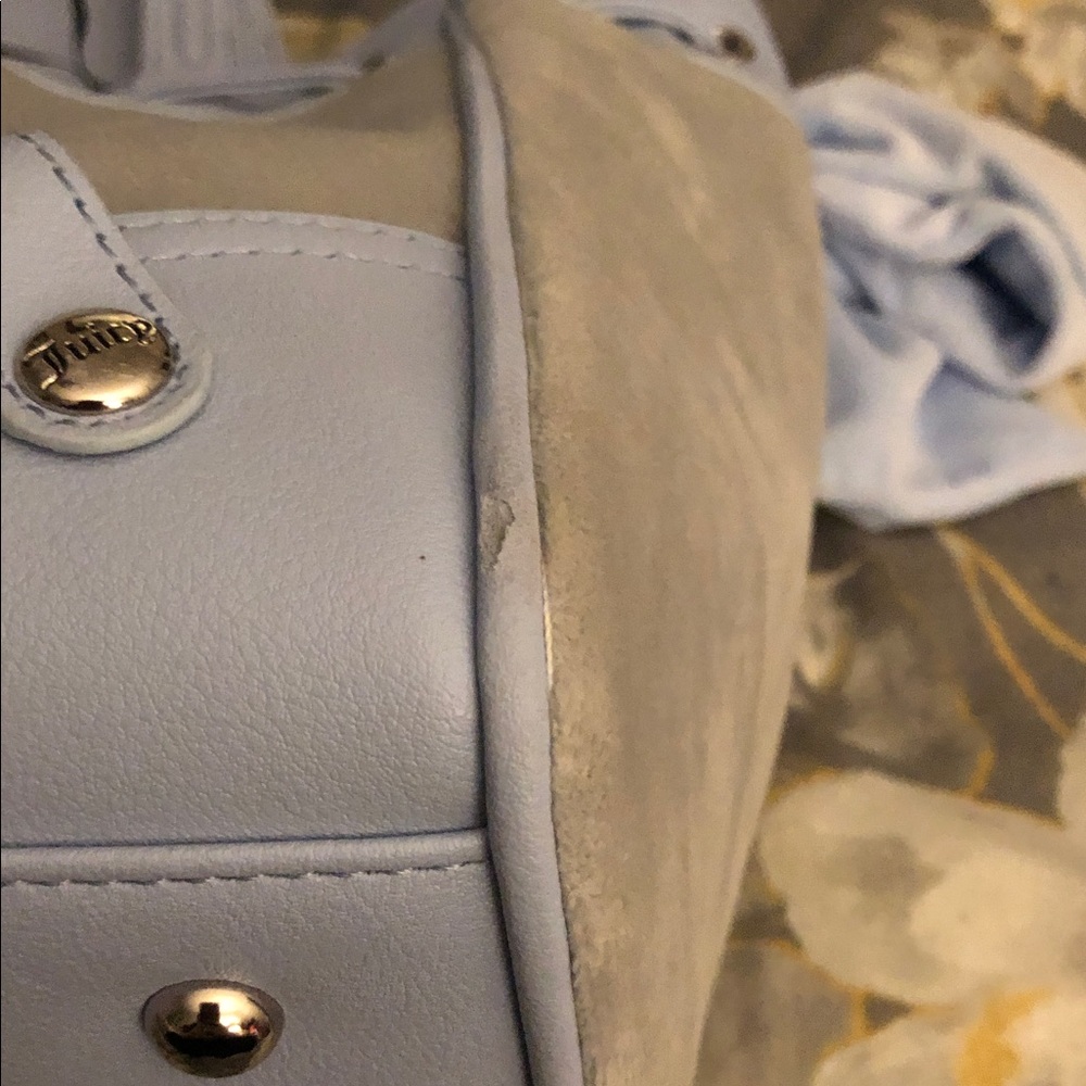 Juicy Couture Classic Scottie Dogs Daydreamer Dove Grey and Blue Tote Bag - Picture 4 of 12